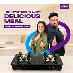 store
4.0
4.0 out of 5 stars
(15,477)
MILTON Premium 2 Burner Black Manual Ignition Glass Top Gas Stove, (