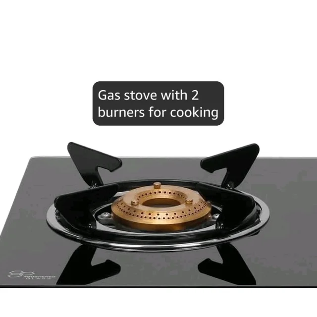 Lifelong 2 Burner Gas Stove Top for Kitchen - Automatic Ignition Cooktop Modern Glass Stove for Modular Kitchen, ISI Certified & Compatible with LPG - 1 Year Manufacturer's (Black, LLGS912)
