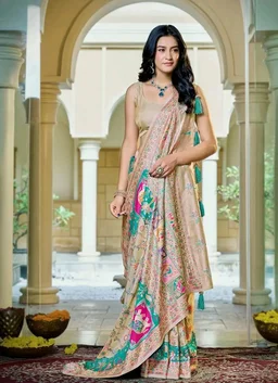 MANOHARI Women's Soft Silk Blend Woven Saree with Rich Zari Border & Heritage Motifs | Ethnic Saree for Wedding, Festival, Party | Unstitched Blouse Piece