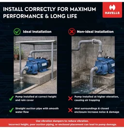 Havells Centrifugal Water Pump CMM05 (0.5 HP) | Copper Winding, High Flow Rate, 180-260 V Range | Overheat Protection, Durable | for Home, Irrigation, Gardening | 1 Yr Warranty, Half (1/2) HP