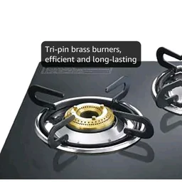 Prestige Magic plus Toughened Glass-Top(Long)4 Brass Burner LPG Gas Stove (GTMP-04L)| Black Spill Proof Desig