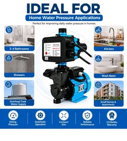 Havells 1hp Pressure Booster Pump for Home Upto 3-4 Bathroom and Kitchen I 1hp with Automatic pump controller IWater pump 1hp I 12 Months Warranty
100+ bought in past month