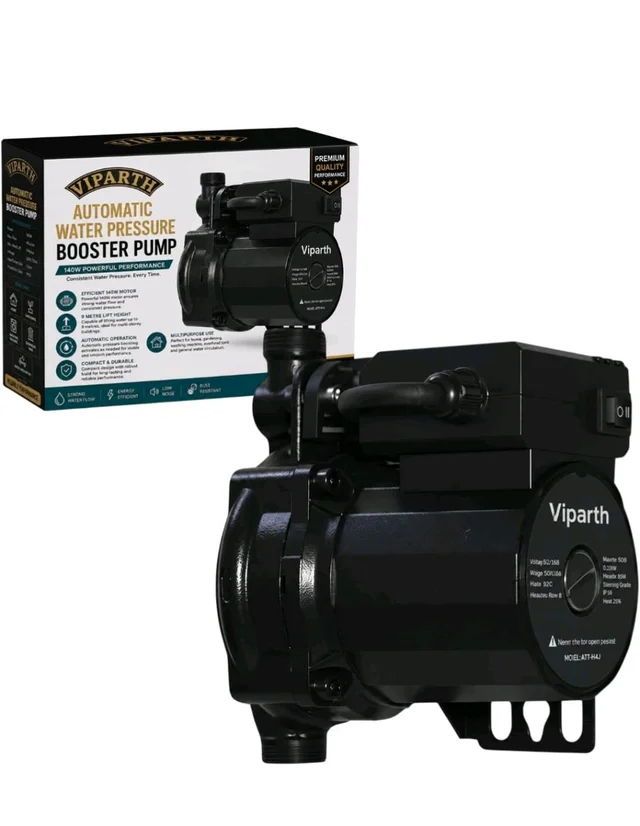 Automatic Water Pressure Booster Pump 140W | 9m Lift Height | Water Circulation Pump for Home, Gardening & Washing Machine, Black