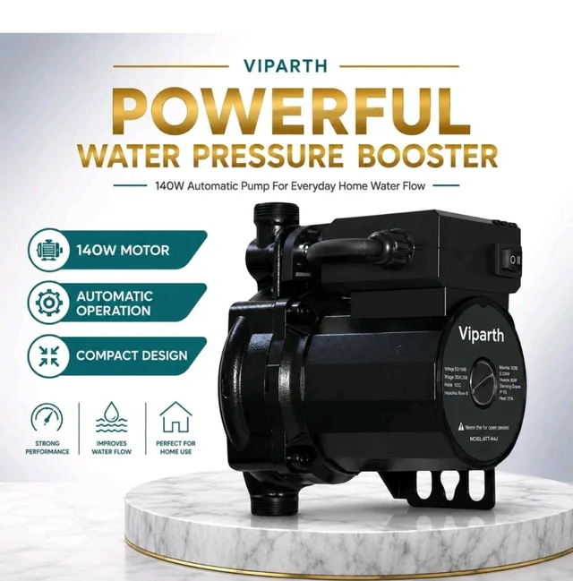 Automatic Water Pressure Booster Pump 140W | 9m Lift Height | Water Circulation Pump for Home, Gardening & Washing Machine, Black