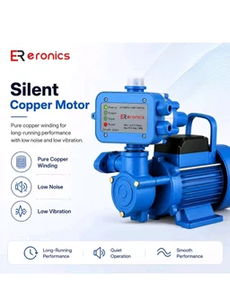Brand: ERONICS
3.3
3.3 out of 5 stars
(3)
0.5 HP Pressure Booster Pump for Home with Automatic Pump Controller | Ideal for 2–3 Bathrooms & Kitchen | Constant Water Flow for Taps & Multi-Outlet Lines | Silent Copper Motor