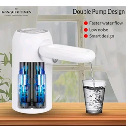 Konquer TimeS KTS Automatic Wireless Water Can Dispenser Pump 3rd Gen Dual Pump with 2.2L/Min Fast Flow, Foldable Spout & LED Lights - Mystical Blue Illumination (3rd Gen Dual Motor)