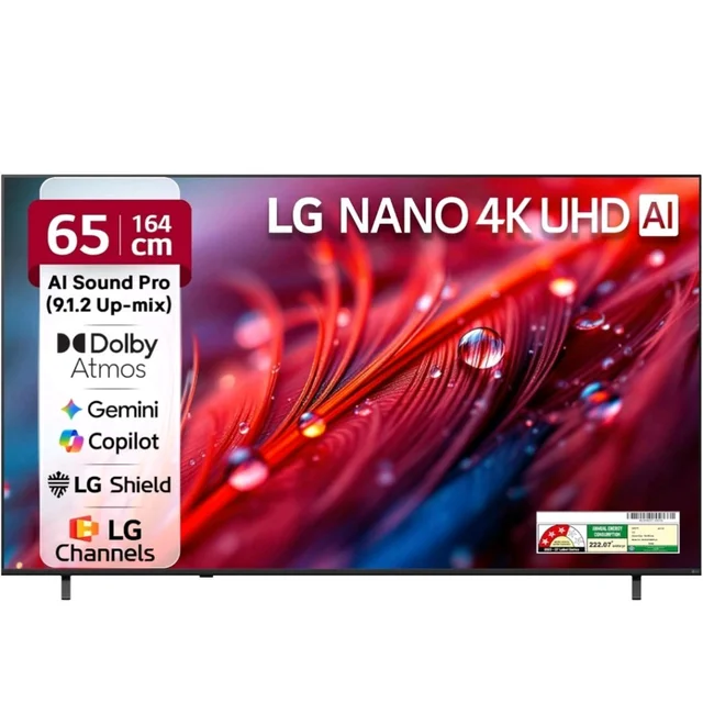 Visit the LG Store
3.9
3.9 out of 5 stars
(5,248)
LG 164 cms (65 inches) NU87 AI Series Nano 4K Ultra HD (3840 x 2160) Smart webOS LED TV