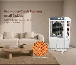 KUHL Brizo DC-100 Portable Desert Air Cooler | 200W | 100L Capacity | 16" Blades | Ice Chamber & Honeycomb Cooling Pads | Powerful Air Delivery | 1350 RPM | 30ft Air Throw | Inverter Compatible
33%
off
