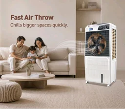 KUHL Brizo DC-60 Portable Desert Air Cooler|200W|60L Capacity| 16" Blades | Honeycomb Cooling Pads for long-lasting Cooling| Powerful Air Delivery | 1350 RPM | 32ft Air Throw | Inverter Compatible