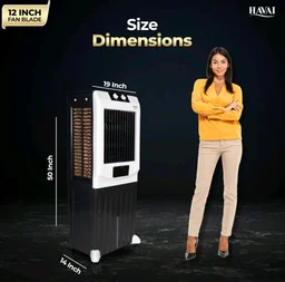 Havai Arizona 12 Personal Air Cooler | 60L | 12" | Black & White
12-Inch Powerful Fan | 60L Large Water Tank | 3-Side Honeycomb Cooling | Up To 8 Ft Air Throw | Black & White Modern Design
