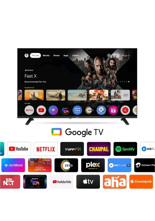Visit the store, PHILIPS
PHILIPS
Visit the store
4.2
4.2 out of 5 stars
(995)
PHILIPS 108 cm (43 inches) 6100 Series Frameless Full HD Smart LED Google TV 43PFT6130/94
Amazon's Choice