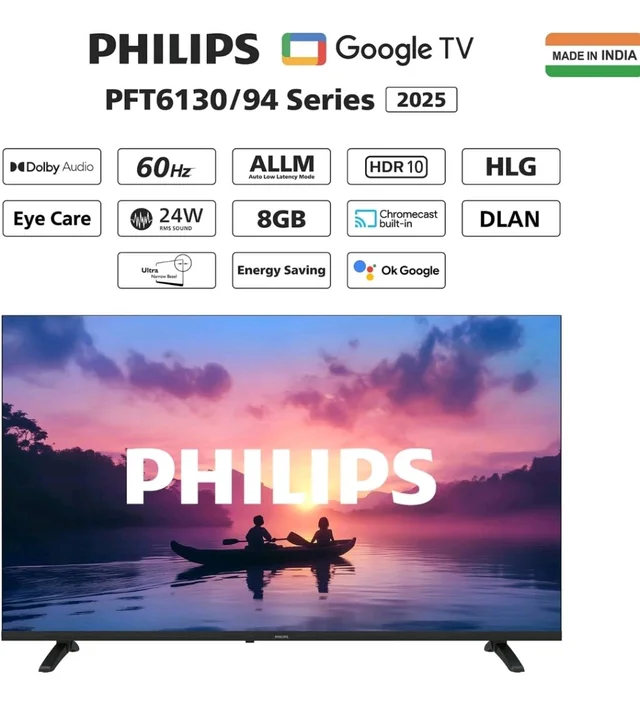 Visit the store, PHILIPS
PHILIPS
Visit the store
4.2
4.2 out of 5 stars
(995)
PHILIPS 108 cm (43 inches) 6100 Series Frameless Full HD Smart LED Google TV 43PFT6130/94
Amazon's Choice