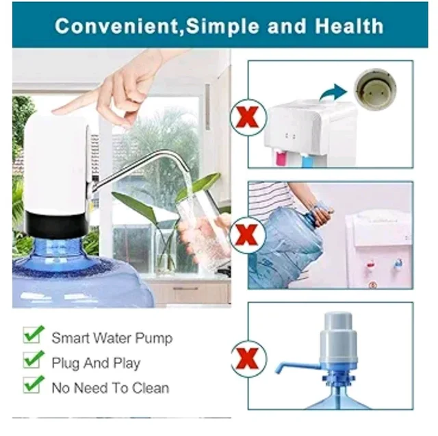 Konquer TimeS KTS Automatic Wireless Water Can Dispenser Pump for 20 Litre Bottle Can, with Low Noise & High Efficiency