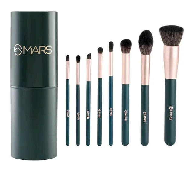 MARS Tools of Titan Brush Set with Holder | 8-Piece Makeup Brush Set | Long-Lasting Makeup Brushes | Brushes for Beginners| Blending, Eyeshadow, Contouring | For Fl