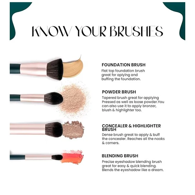 MARS Tools of Titan Brush Set with Holder | 8-Piece Makeup Brush Set | Long-Lasting Makeup Brushes | Brushes for Beginners| Blending, Eyeshadow, Contouring | For Fl