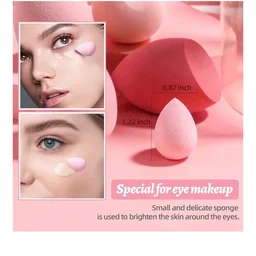 Makeup Sponge Set BS-MALL with Storage Case 7 Pcs for Liquid, Cream, and Powder,SAVE Foundation with 1 Mini Makeup Sponge For Travel Daily Use (T- PINK)
