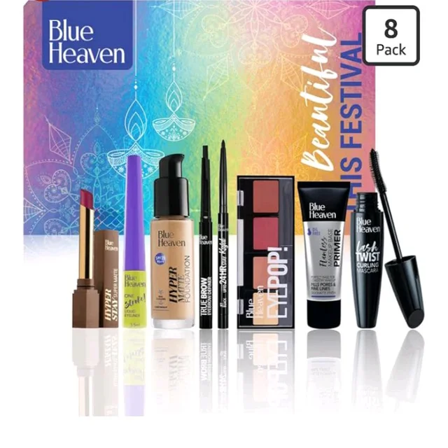 Blue Heaven Festive Makeup Kit | Pack of 8 Makeup Products | All-in-One Makeup Set for Bridal, Party, Everyday & Gifting | Medium Tone | 28.8 gm + 46ml
1K+ bought in past month
37%
off
Product Images and Videos (AI-Generated Alt Text)