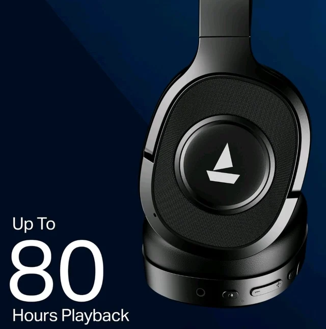boAt Rockerz Plus 550 ANC, (~40dB) Hybrid ANC, 80Hrs Playback, 40ms Low Latency Beast Mode, 40mm Drivers, BT v5.4, Bluetooth Headphones, Wireless Headphone with Mic (Cosmic Black)