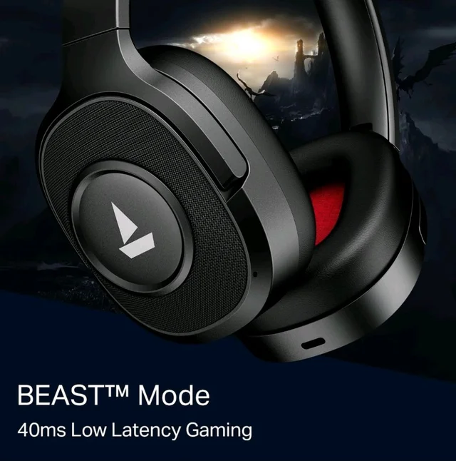 boAt Rockerz Plus 550 ANC, (~40dB) Hybrid ANC, 80Hrs Playback, 40ms Low Latency Beast Mode, 40mm Drivers, BT v5.4, Bluetooth Headphones, Wireless Headphone with Mic (Cosmic Black)