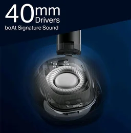 boAt Rockerz Plus 550 ANC, (~40dB) Hybrid ANC, 80Hrs Playback, 40ms Low Latency Beast Mode, 40mm Drivers, BT v5.4, Bluetooth Headphones, Wireless Headphone with Mic (Cosmic Black)