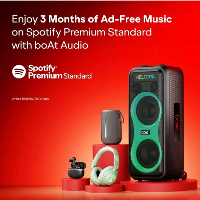 boAt Rockerz Plus 550, Customizable Earcups, 100H Battery, 50mm Drivers, Dual Pair, Stream Ad Free Music via App Support, Bluetooth Headphones, Wireless Headphone with Mic (Blue Psyche)