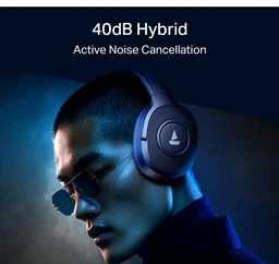 boAt Rockerz Plus 550 ANC, (~40dB) Hybrid ANC, 80Hrs Playback, 40ms Low Latency Beast Mode, 40mm Drivers, BT v5.4, Bluetooth Headphones, Wireless Headphone with Mic (Bold Blue)