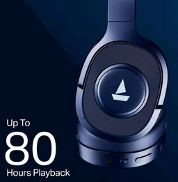 boAt Rockerz Plus 550 ANC, (~40dB) Hybrid ANC, 80Hrs Playback, 40ms Low Latency Beast Mode, 40mm Drivers, BT v5.4, Bluetooth Headphones, Wireless Headphone with Mic (Bold Blue)