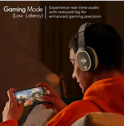Zebronics Thunder (2026 Upgrade) Wireless Headphones, BT v6.0, True 60 hrs Playback, 40mm Drivers, ENC, Gaming Mode, Dual Pairing, AUX & microSD, Rapid Charging, Call Function (Brown)