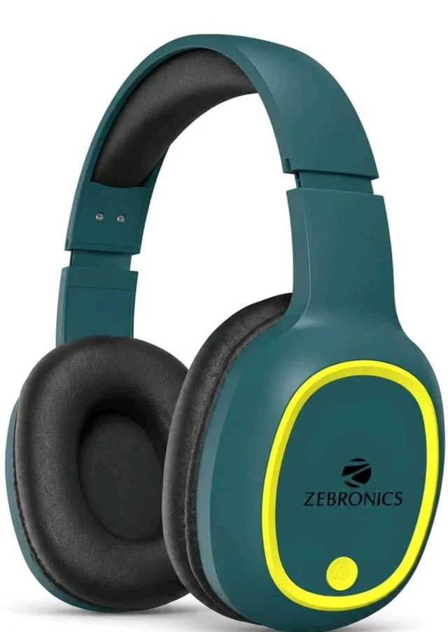 Zebronics Thunder (2026 Upgrade) Wireless Headphones, BT v6.0, True 60 hrs Playback, 40mm Drivers, ENC, Gaming Mode, Dual Pairing, AUX & microSD, Rapid Charging, Call Function (Teal Green)