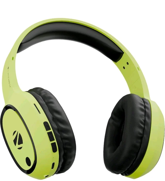 ZEBRONICS Thunder Bluetooth Wireless On Ear Headphone FM, mSD, 60hrs Playback with Mic (Neon Yellow)