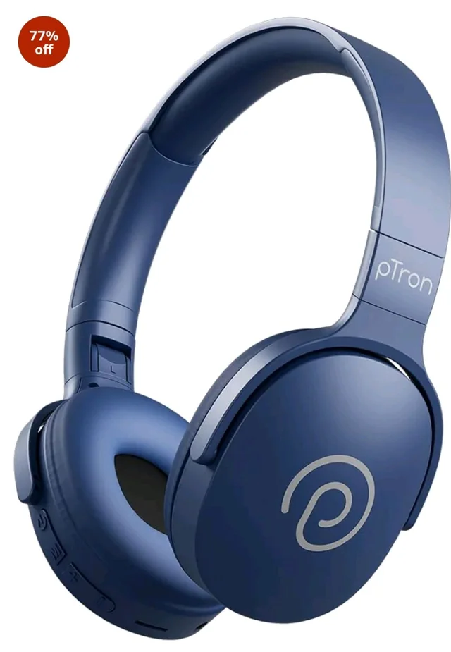 pTron Studio w/ 60Hrs Playtime, Wireless Over-Ear Headphones with HD Mic, Dual-Device Pairing, Immersive Sound, 40mm Drivers, BT5.4, 3.5mm Aux Port, TF Card Slot & Type-C Fast Charging (Blue)
500+ bought in past month