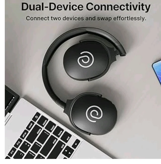 pTron Studio w/ 60Hrs Playtime, Wireless Over-Ear Headphones with HD Mic, Dual-Device Pairing, Immersive Sound, 40mm Drivers, BT5.4, 3.5mm Aux Port, TF Card Slot & Type-C Fast Charging (Jet Black)
600+ bought in past month
