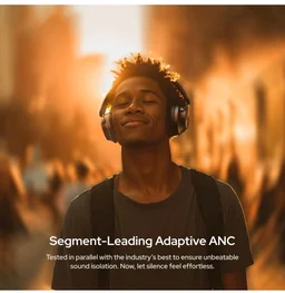Noise Master Buds Max, Sound by Bose Wireless Over-Ear Headphones, Adaptive ANC, LHDC 5.0, Immersive Spatial Audio,Upto 60H Playtime, Fast Pairing, Wear Detection(Silver)