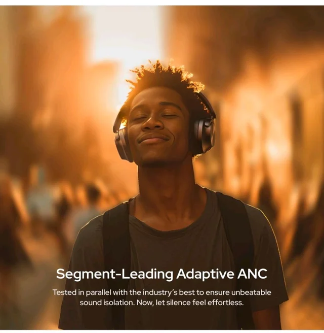 Noise Master Buds Max, Sound by Bose Wireless Over-Ear Headphones, Adaptive ANC, LHDC 5.0, Immersive Spatial Audio,Upto 60H Playtime, Fast Pairing, Wear Detection(Silver)
