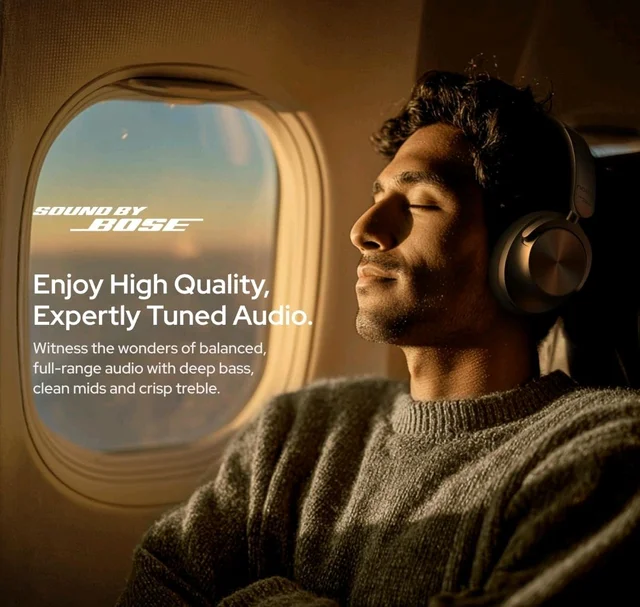 Noise Master Buds Max, Sound by Bose Wireless Over-Ear Headphones, Adaptive ANC, LHDC 5.0, Immersive Spatial Audio,Upto 60H Playtime, Fast Pairing, Wear Detection(Titanium)