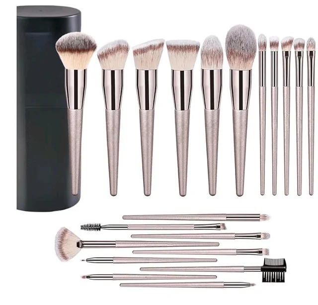 Makeup Brush Set, 20 Pcs, Premium Synthetic Brushes for Foundation, Powder, Concealer, Eye shadows, Blush, with Free Black Case