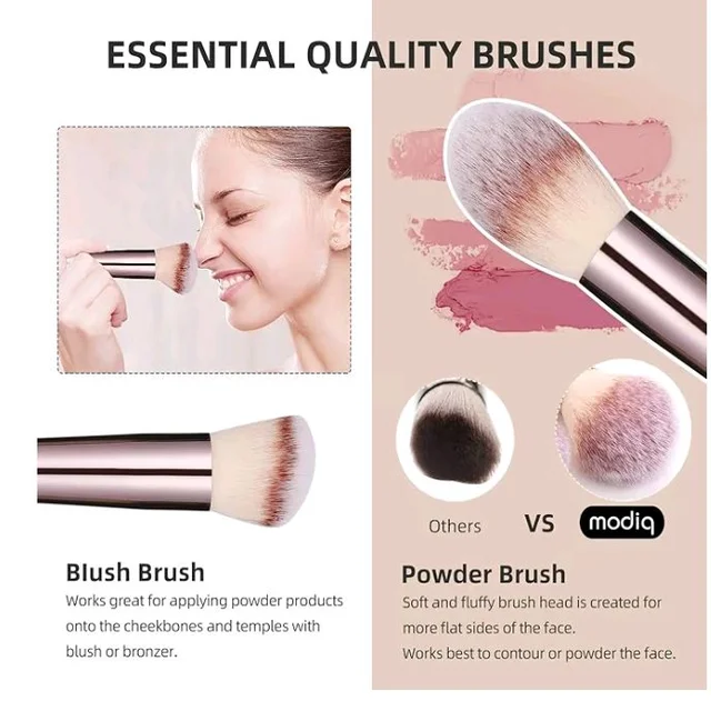 Makeup Brush Set, 20 Pcs, Premium Synthetic Brushes for Foundation, Powder, Concealer, Eye shadows, Blush, with Free Black Case