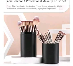 Makeup Brush Set, 20 Pcs, Premium Synthetic Brushes for Foundation, Powder, Concealer, Eye shadows, Blush, with Free Black Case