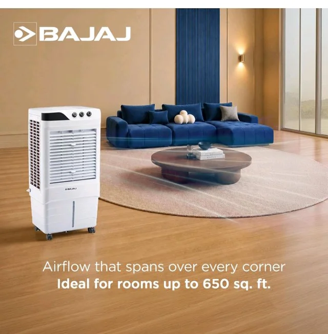 Bajaj DMH 90 Neo 90L Desert Air Cooler for Home|For Larger Room|Anti-Bacterial Honeycomb Cooling Pad|High-Speed|Ice Chamber|90Ft Air Throw|3-Speed Control|3 Year Comprehensive Product Warranty|Wh