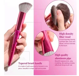 BS-MALL Makeup Brush Set 18 Pcs Premium Synthetic Foundation Powder Concealers Eye shadows Blush Makeup Brushes with black case (HOT PINK)