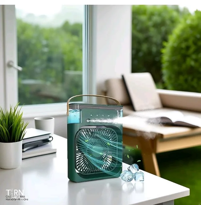Drumstone 5 πππππ πΎπππππππ3 in 1 Portable Air Cooler Fan with Water Tank, Humidifier & Adjustable Mist Cooling for Bedroom