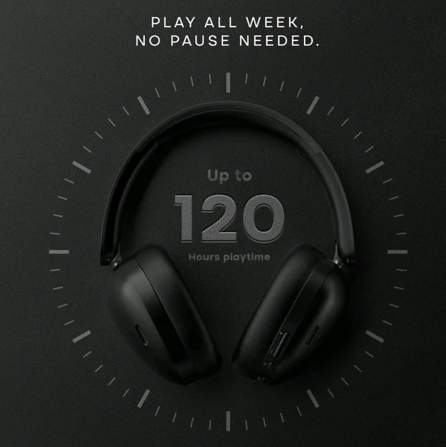 Noise Newly Launched Airwave Max XR Wireless Over-Ear Headphones with 120H Playtime, ANC, HFA Tech, Spatial Audio, Dual Pairing,BT V6.0(Pearl Beige)