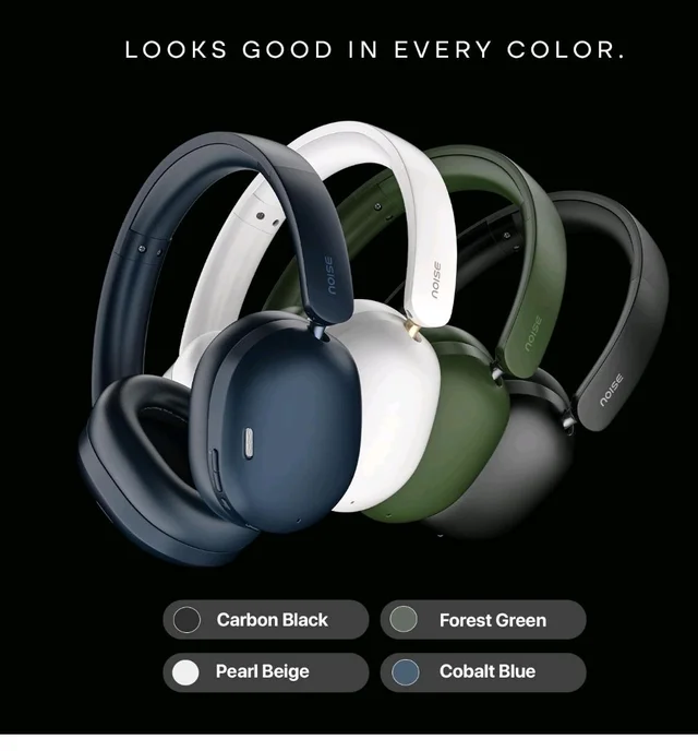Noise Newly Launched Airwave Max XR Wireless Over-Ear Headphones with 120H Playtime, ANC, HFA Tech, Spatial Audio, Dual Pairing,BT V6.0(Pearl Beige)