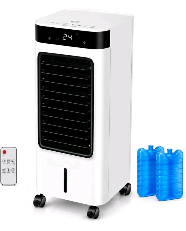 WelTherm 2-in-1 Air Cooler & Heater with 10L Water Tank, Ice Crystal Boxes, Remote Control, Digital LED Touch Panel, 3 Speeds, Swing, 12H Timer & Ionizer, AW-Ultima