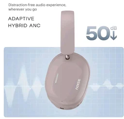 Noise Airwave Max 5 Wireless Over-Ear Headphones with Adaptive Hybrid ANC (up to 50dB), HFA Tech, 80H Playtime, Dual Pairing(Mauve Haze)