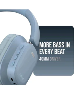 Noise Newly Launched Airwave Max 2 Wireless On-Ear Headphones with 50H Playtime, 40mm Drivers - Deep Bass, 3 Preset EQ Modes, 40m/s Low Latency, Dual Pairing,BT V5.3 (Serene Blue)