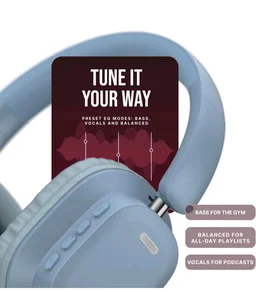 Noise Newly Launched Airwave Max 2 Wireless On-Ear Headphones with 50H Playtime, 40mm Drivers - Deep Bass, 3 Preset EQ Modes, 40m/s Low Latency, Dual Pairing,BT V5.3 (Serene Blue)