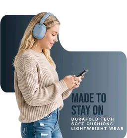 Noise Newly Launched Airwave Max 2 Wireless On-Ear Headphones with 50H Playtime, 40mm Drivers - Deep Bass, 3 Preset EQ Modes, 40m/s Low Latency, Dual Pairing,BT V5.3 (Serene Blue)