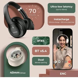 Noise Airwave Max 4 Wireless Over Ear Headphones with 70H Playtime, ENC, 40mm Driver, Low Latency(up to 40ms), Dual Pairing, BT v5.4 (Tropical Teal)
100+ bought in past month