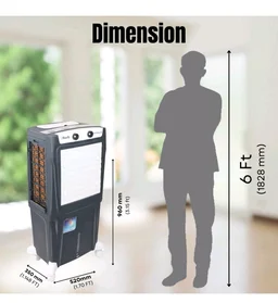 BHABURLY | Eazycool 45 L Room Personal Air Cooler | 4-Way Air Deflection | 2350 CMH Ice Chamber, Anti-Bacterial Honeycomb Pad, 3-Speed Control, Castor Wheels, Inverter Compatible, 200 sqft Floor